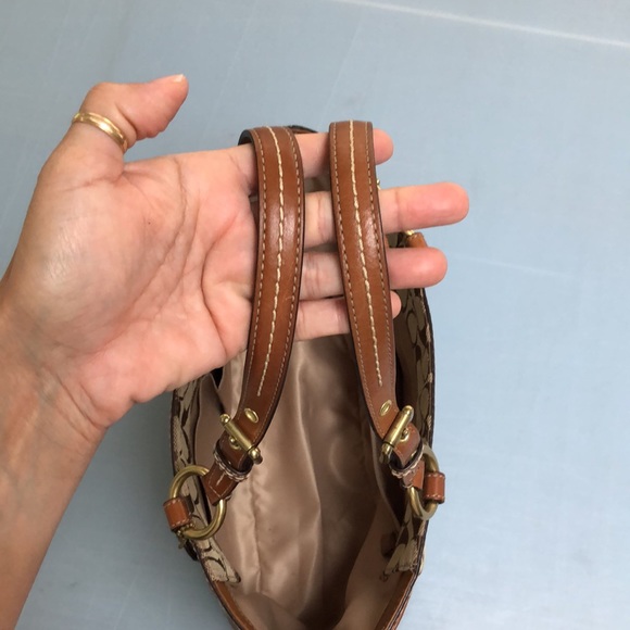 Coach Gallery Signature Tote Tan Signature Canvas Leather - Picture 7 of 9